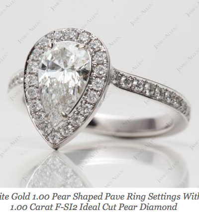 $5,295 Pear Halo Engagement Ring | Engagement Ring Voyeur