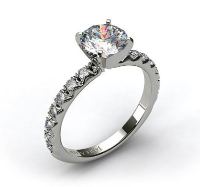 View a James Allen French Cut Pave Setting on Finger | Engagement Ring Voyeur