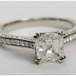 $5,277 Double Claw Prong Setting Asscher Engagement Ring