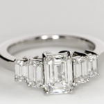 Four Stone Emerald Diamond Engagement Ring $11,669