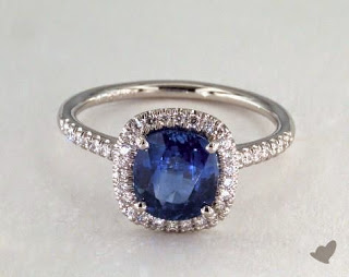 Cushion Halo Setting with Sapphire