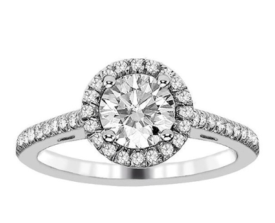 1.22 ct cathedral halo engagement ring under $3000