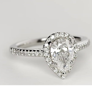 1.23 Ct Pear Halo for $6,265 | Engagement Ring Voyeur