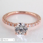 A Rose Gold French Pave Engagement Ring