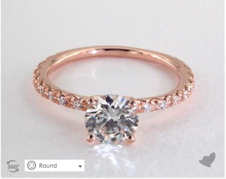 A Rose Gold French Pave Engagement Ring | Engagement Ring Voyeur