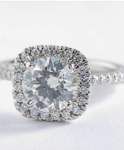 Blue Nile Arietta Cushion Halo Diamond Engagement Ring - $11,186 | Engagement Ring Voyeur