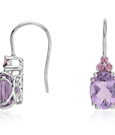 Blue Nile Giveaway - Amethyst and Pink Tourmaline Drop Earrings | Engagement Ring Voyeur