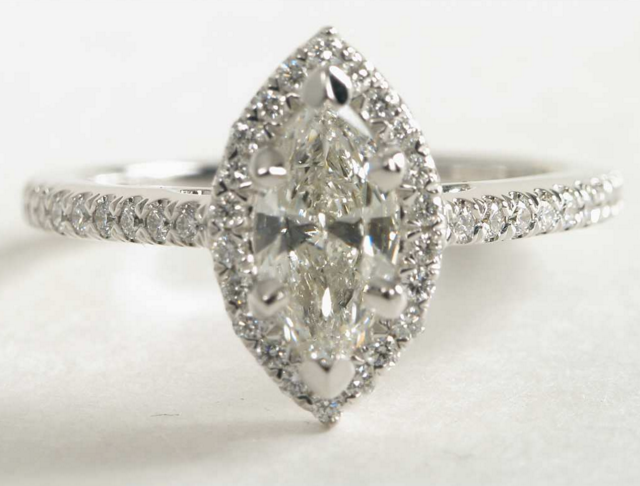 marquise halo engagement ring