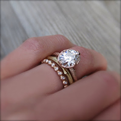 Oval Moissanite engagement ring by Kristin Coffin