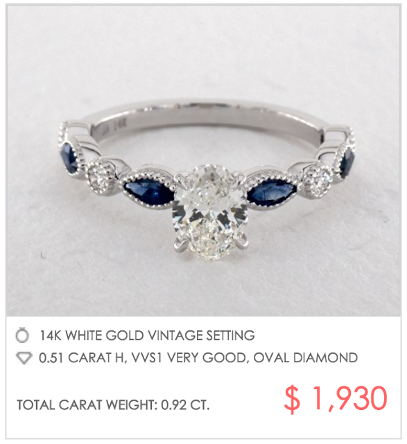 Vintage sapphire setting under $2000