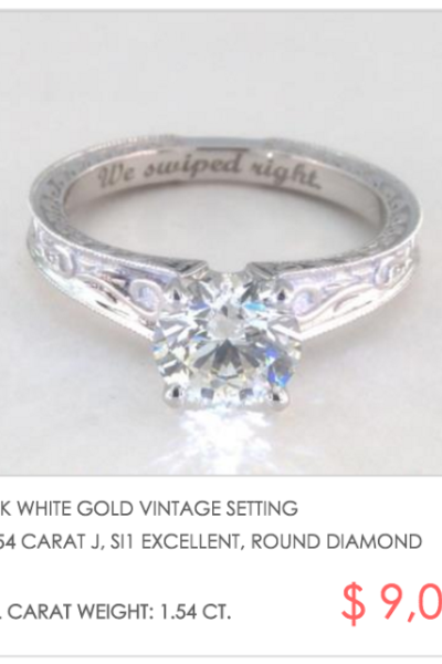 Tinder Proposal with Vintage Engagement Ring | Engagement Ring Voyeur