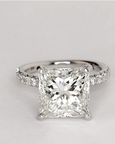 5 Carat Princess Pave Engagement Ring - $46,256 | Engagement Ring Voyeur