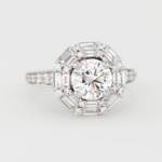 $18,675 Vintage-Style Halo Engagement Ring