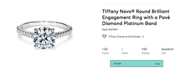 Tiffany Novo Engagement Ring Price