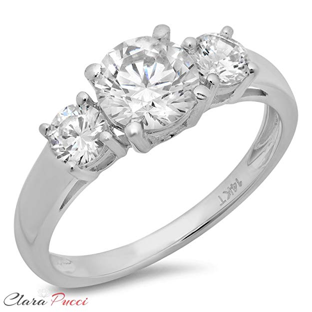 Three-Stone CZ and 14kt Gold Engagement Ring